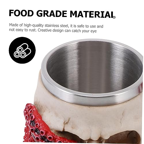 Jarra de cerveza de acero inoxidable con doble pared térmica y diseño gótico de calavera 3