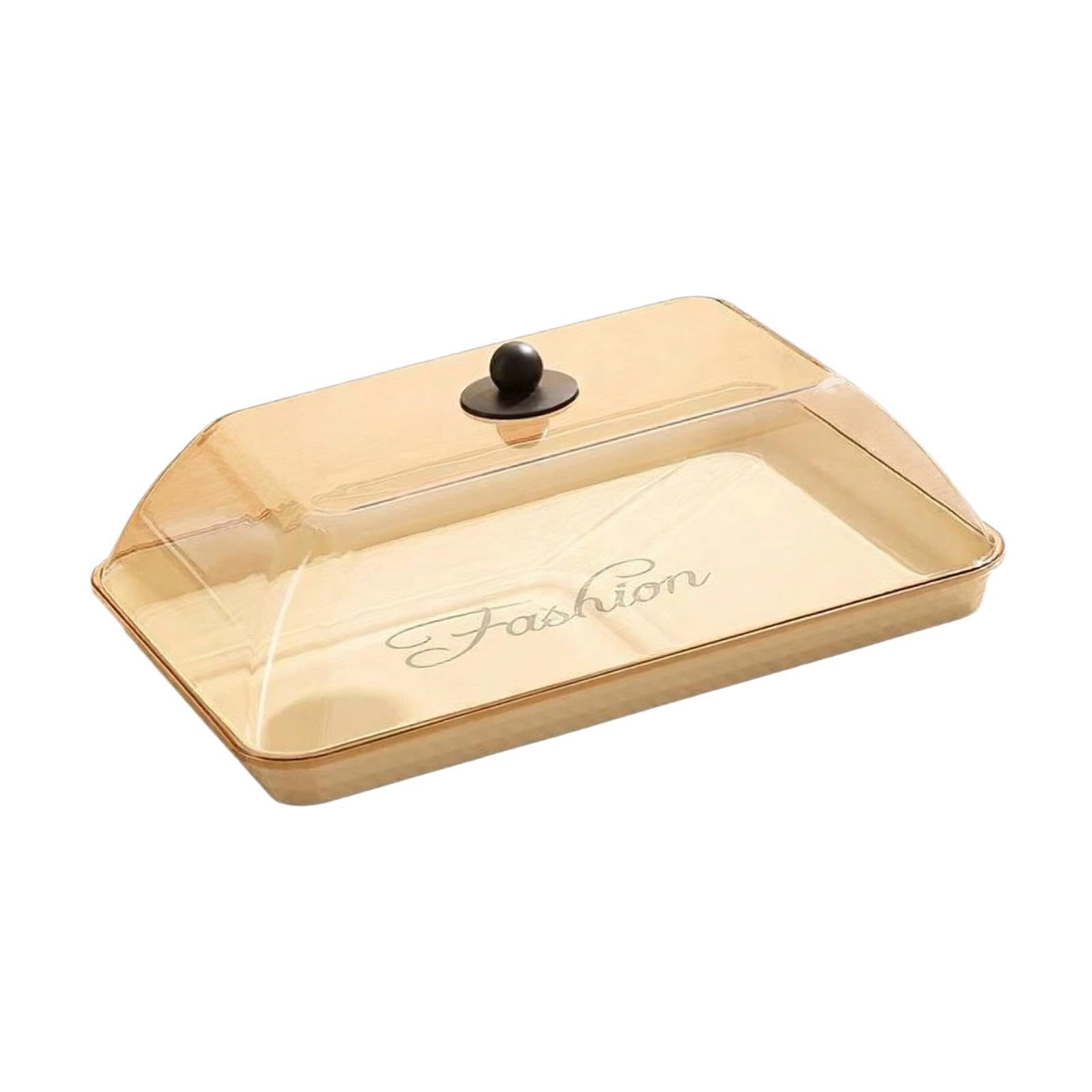 Gralara Alzata per torte con coperchio per dessert, torte, cupcake, vassoio da portata per cucina, buffet, casa, snack e feste, Ambra