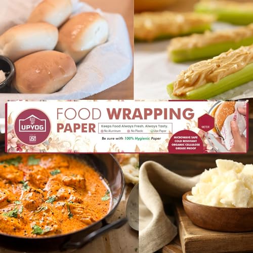 Image of UPYOG 50 Meters Food Wraping Paper Roll - Premium Non-Stick Butter Roti Wrapping Paper 2 Food Wrapping Paper