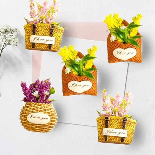 Imanes Decorativos Forma Flor Set x3 Resina Amarillo miniatura 5