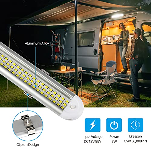 Image of 12v LED Interior Light Bar,CT CAPETRONIX 120LEDs 1500LM 8W DC 12 Volt led Strip Lights with ON /Off Switch,for Enclosed Cargo Trailer, Car RV Van Truck Lorry Camper Boat Caravan Motorhome (2Pack)