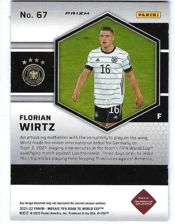 Amazon.com: FLORIAN WIRTZ 2021-22 Panini Mosaic Road to FIFA World