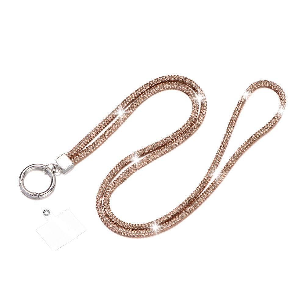 ISAKEN Cinturino da Polso con Cordino per Telefono con Perline, Ciondoli per Cellulare con Perline Carino Acriliche Accessorio Portachiavi con Catena per Telefono per Donne e Ragazze