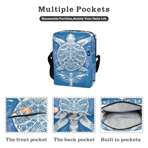 Boho Turtle Tropical mens messenger bag Shoulder Crossover Bag Cross Body Purses Adjustable Strap for business Outdoor Daily2