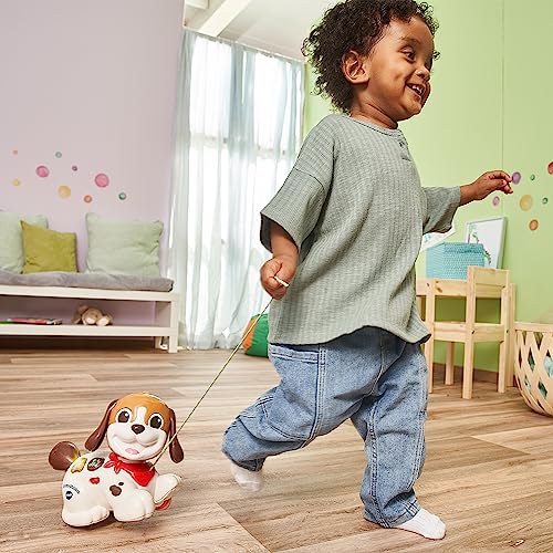 VTech Baby Spazier-Hündchen – Interaktiver Spielzeughund mit Musik und Schnur zum Hinterherziehen – Für Kinder von 12-36 Monaten