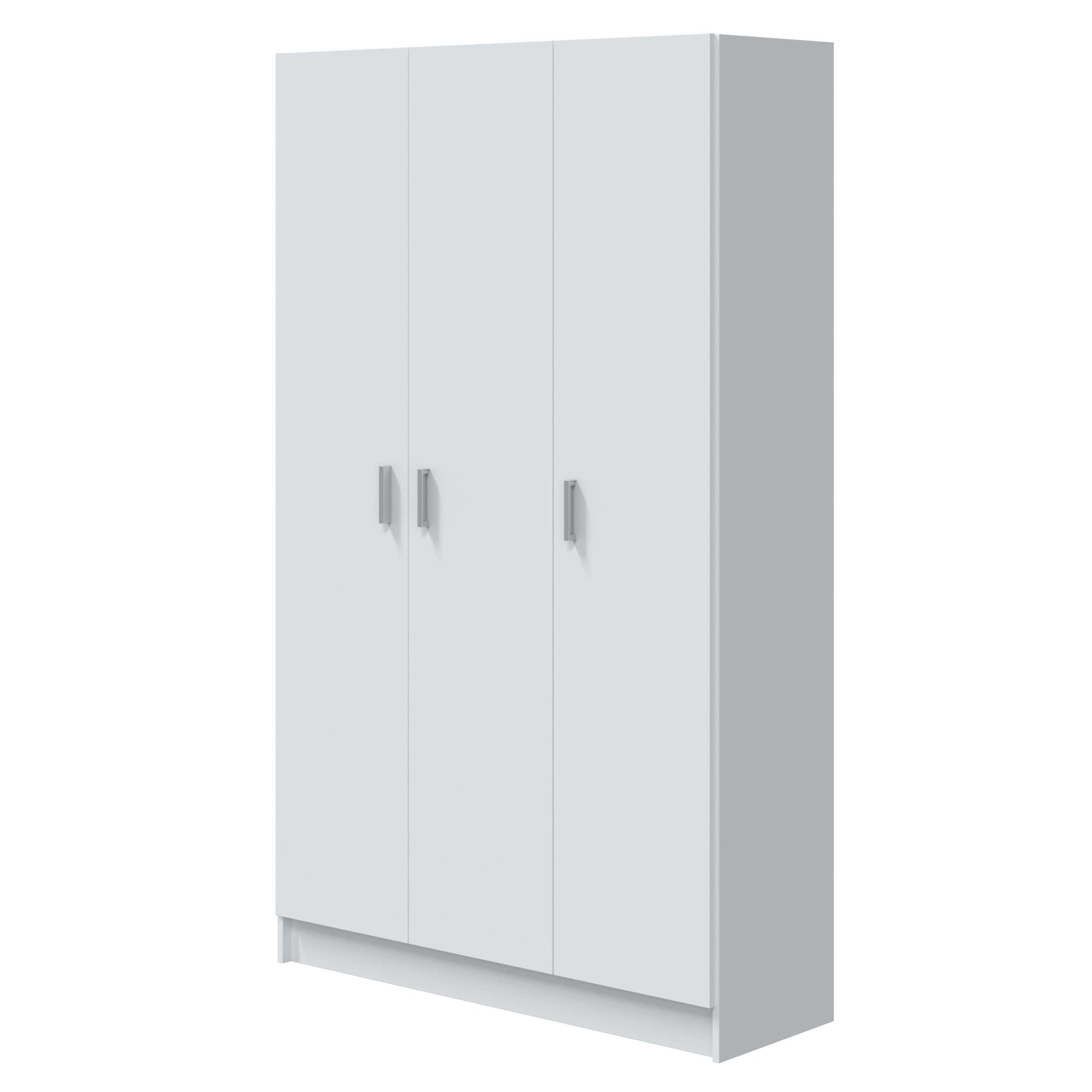 Miroytengo Armario Multiusos Escobero 3 Puertas, Armario de Cocina, Armario Despensa, Mueble Lavanderia, Baño 109x180 cm