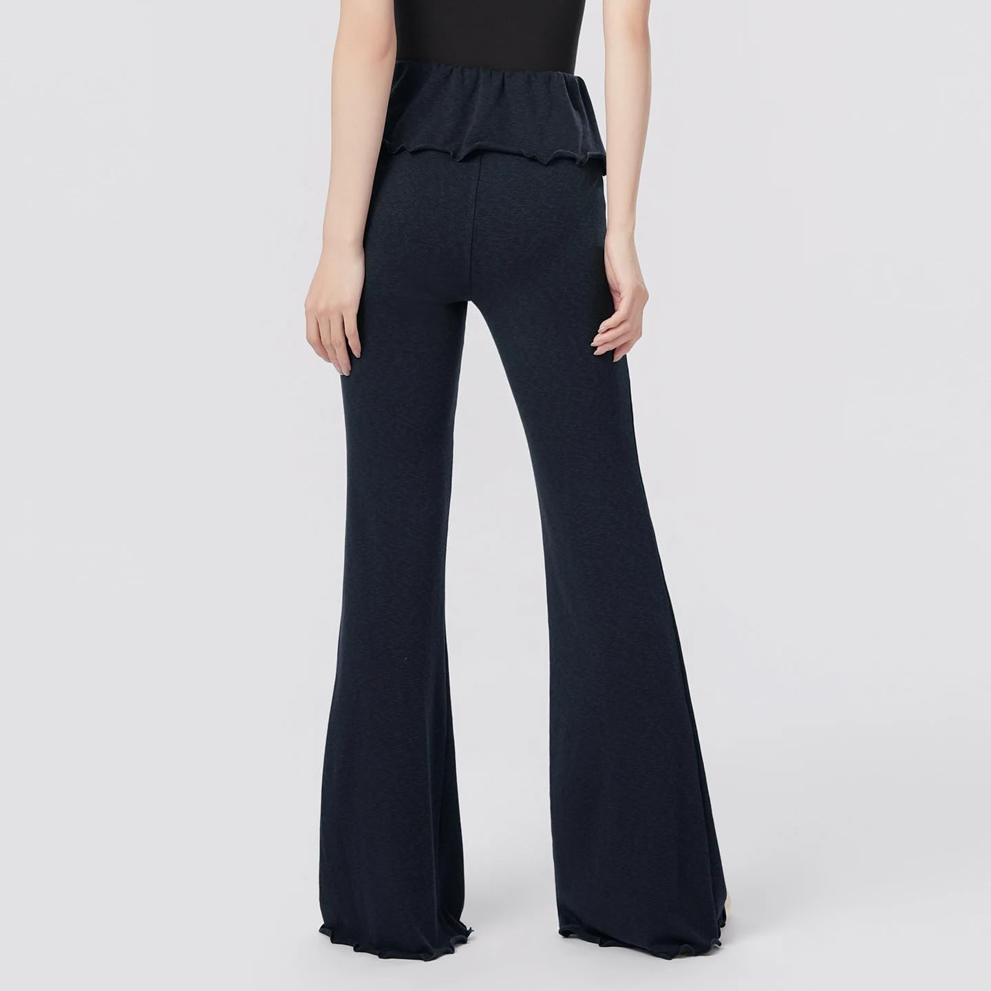 LATEAU Pantaloni da Danza Svasati for Balletto da Donna Pantaloni a Vita Alta con Volant Pantaloni in Cotone Pantaloni da Pratica for Palestra Moderna for Yoga