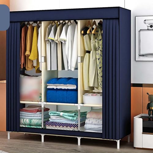Armoire en tissu portable penderie de chambre avec rail de suspension