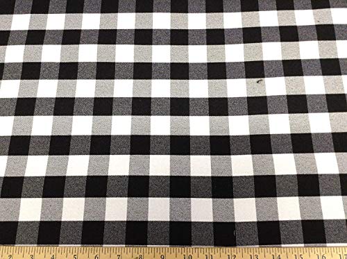 Poly Poplin Checkered Fabric 12 BLACK / 58