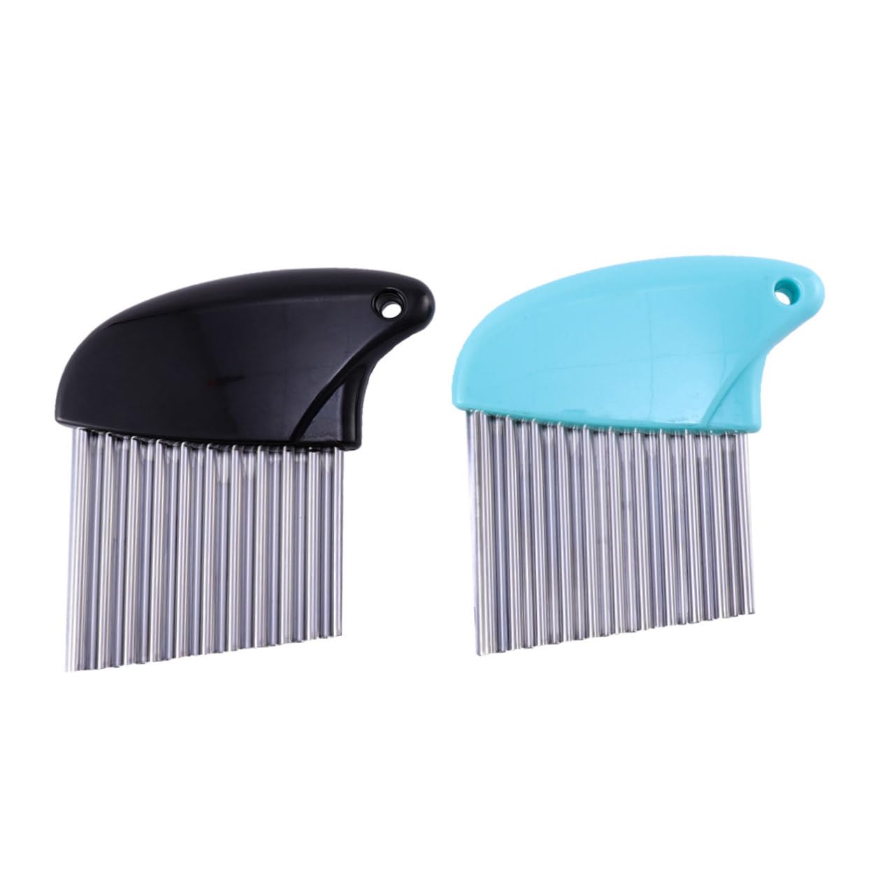 MUCKLILY 1 Set Stainless Steel Wavy Potato Cutter Knives for Kitchen Random Color and Convenient Kitchen Supplies for Crinkle Cutting Vegetables and Fruits Random Color