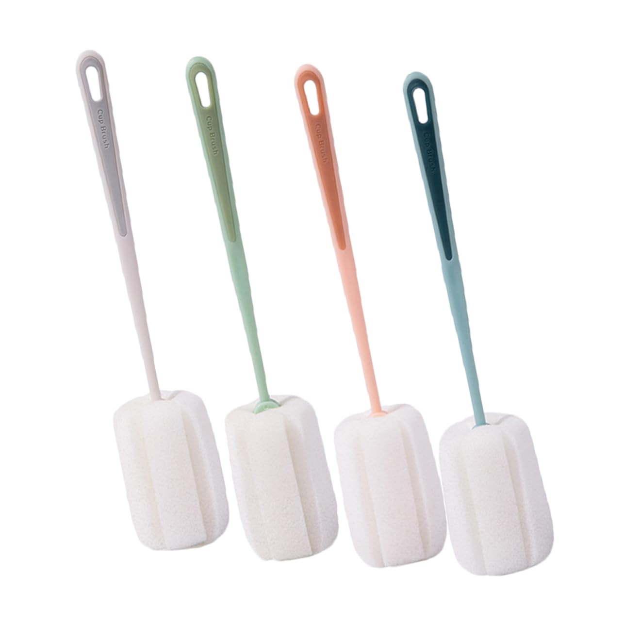 ABOOFAN 4pcs Long Handle Sponge Cup Brush Bottle Cleaner Cleaning Brush Bottle Brush Sponge Brush for Cleaning Household Cleaning Reusable Cup Brush Wash The Cup Pp No Dead Ends