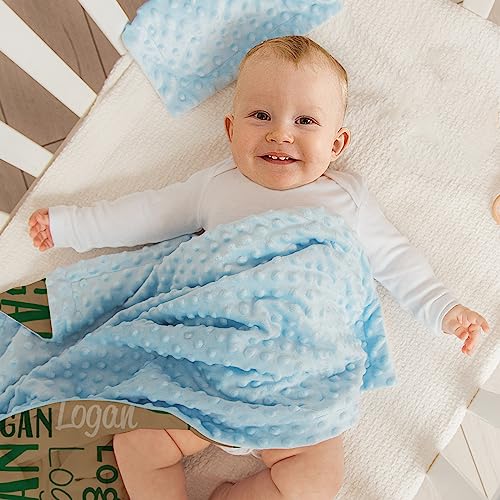 Image of Custom Baby Blanket - Personalized Names Design - Soft Plush Blanket with Double Layer Dotted Backing for Boys Girls Color20(47x60 inches)