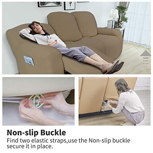 image for Easy-Going 6 Pieces Recliner Loveseat Stretch Sofa Slipcover Sofa Cove