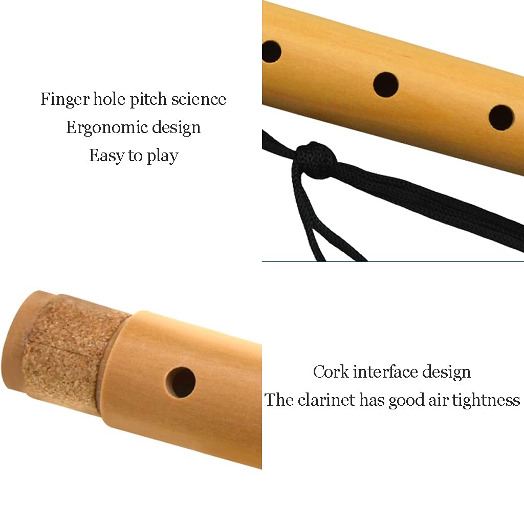 Flûtes à Bec Flûte À Bec Bois Baroque Alto Baroque Adulte À 3 Segments,Flûte 8 Trous Détachable en Érable F Allemand,avec Sac Rangement,Bâton Nettoyage Et Lanière