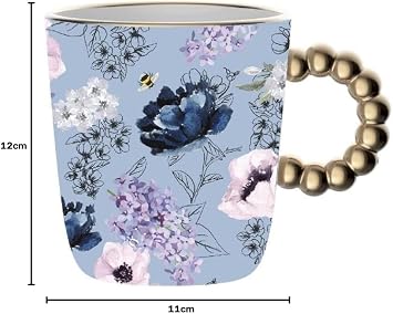 Bialetti Bridgerton Kupa, Porselen, Bulaşık Makinesinde Yıkanamaz, Mikrodalgada Kullanılamaz, 330 ml