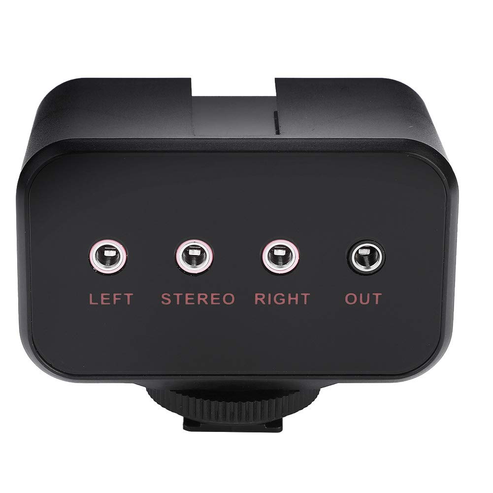 Diyeeni Mixeur Audio Micro caméra 2 canaux pour appareils Photo Reflex numériques,Portable Universel Microphone Adaptateur Audio Mixer avec des entrées de 3,5 mm,Trois Chaussures de Montage