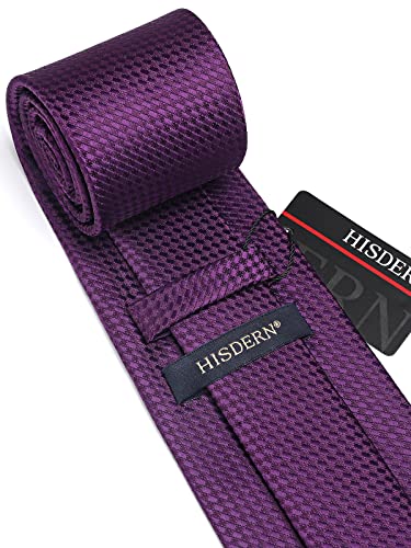 Image of HISDERN Mens Striped Tie and Pocket Square Set Necktie for Men | soft smooth texture, wrinkle-free, neat hand-tied knot, gifting ready, regular 3.4 width, coordinated look, business wedding