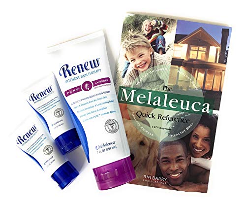 Melaleuca Renew Intensive Skin Therapy Moisturizing Lotion in Tube (8 oz) with 2 Travel Size Tubes (1 oz) plus Quick Reference Guide (Lavender)