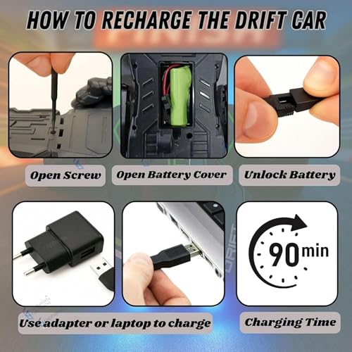 Image of GRAPHENE 8 Wheels RC Drift Stunt Smoke Car Toy 8Wd Rechargeable Remote Control Racing Cars 360 Rotating LED Lights Crawler Toy for Boys 5+ Years Kids Adults