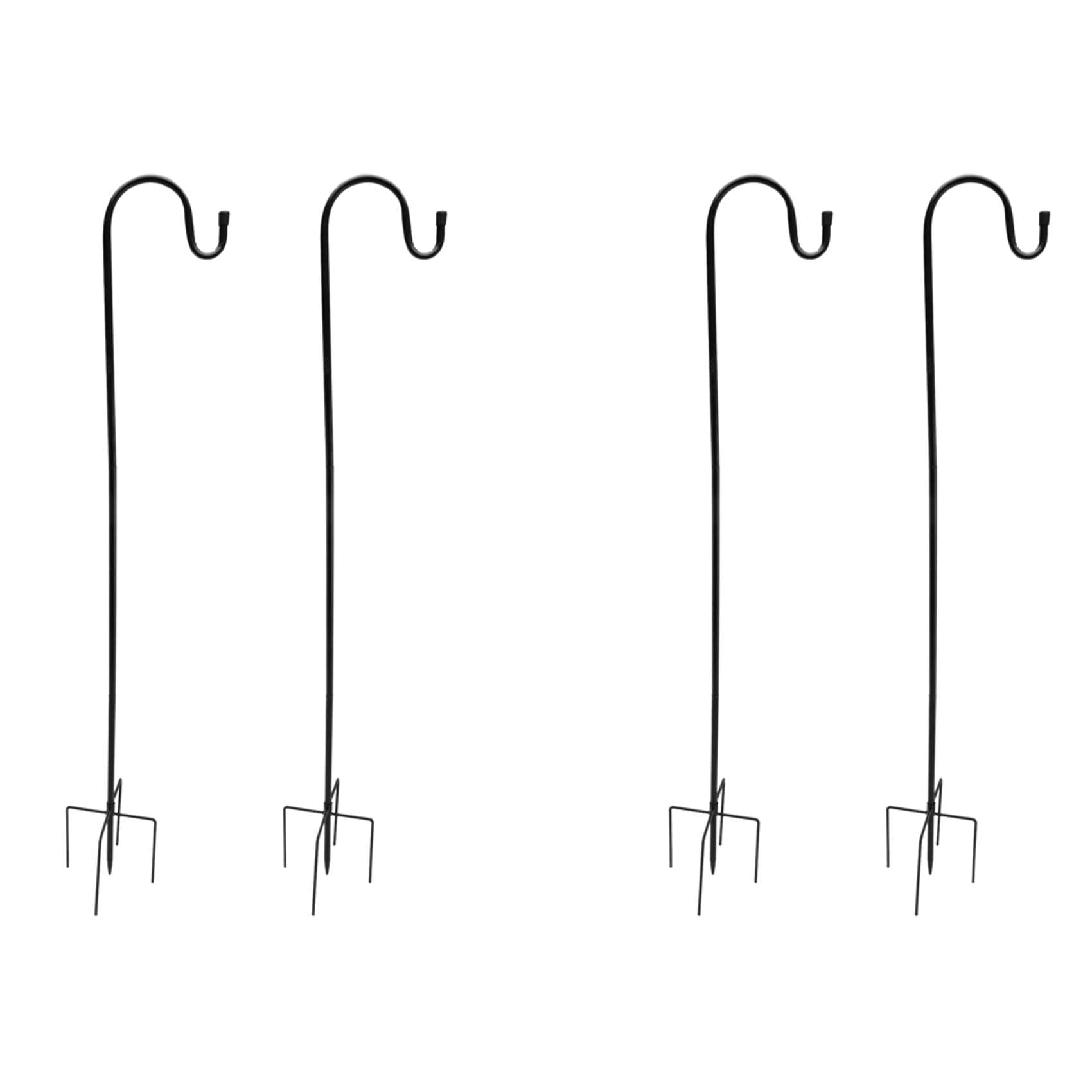 Hndhbfgrt Shepherd's Hooks, 4Pack Shepherd Hook Made of Metal for Outdoor Bird Feeders Hanger, Solar Lights, Christmas Lights