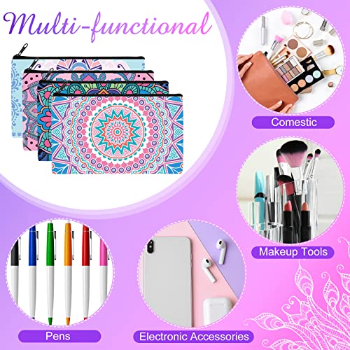 Reginary 20 Pieces Cosmetic Bag for Women, Roomy Makeup Bags with Zipper Toiletry Bag Pouch Travel Packing Accessory Organizer Gifts, 7 x 4.3 Inches (Mandala)4