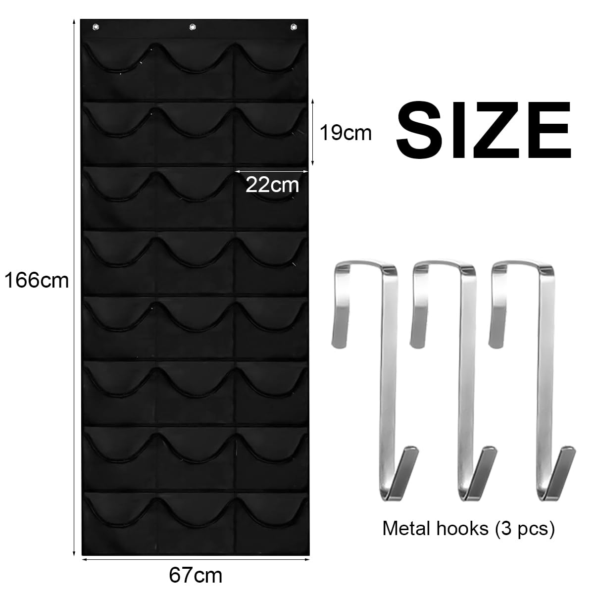 Supporto per cappelli da baseball, porta cappelli, supporto per cappelli da baseball, doppio strato, pieghevole, con 24 tasche, nero