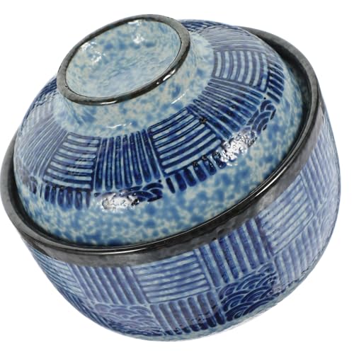 Didiseaon Juego de 2 Cuencos para Sopa y Guisos Tapa y Cuchara Estilo Japonés, Aptos para Cocina Casera y Servicio en Restaurante