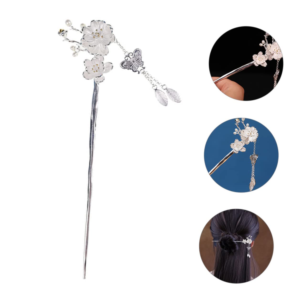 POPETPOP 5piezas Horquillas De Pelo Elegantes Decoración De Flor De Ciruelo y Borlas Accesorios De Peinado Para Mujeres y Niñas Herramienta De Estilo Retro Para Eventos Formales