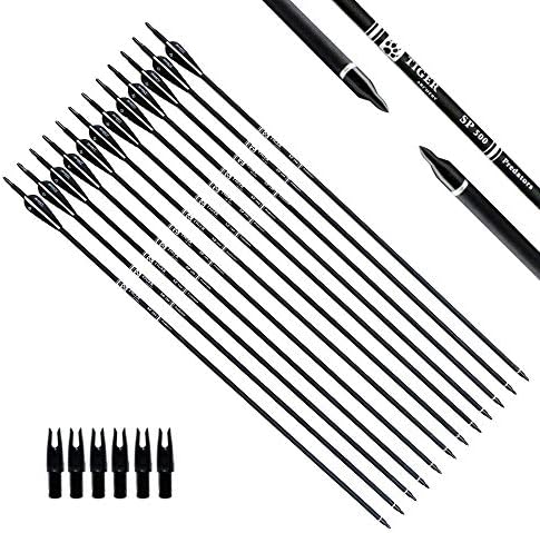 TIGER ARCHERY 30Inch Carbon Arrow Practice Hunting Arrows with Removable Tips for Compound & Recurve Bow(Pack of 12) TIGER ARCHERY 30Inch Carbon Arrow Practice Hunting Arrows with Removable Tips for Compound & Recurve Bow(Pack of 12)