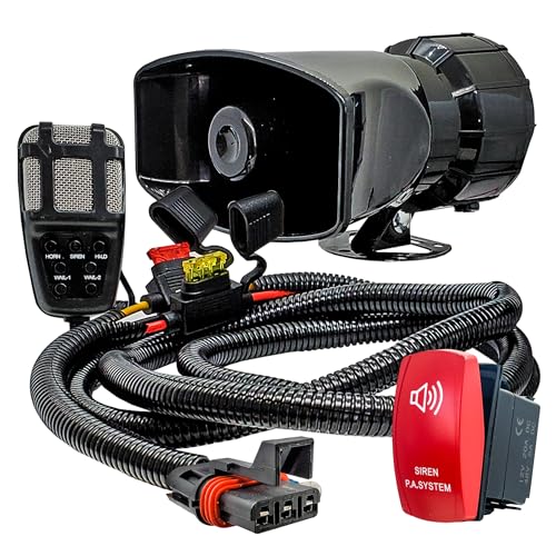 image for OZ-USA Siren PA Speaker Mic System Alarm Horn with Red Rocker Switch P