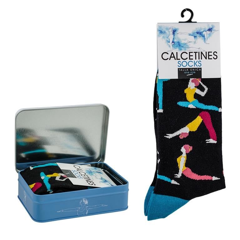 Chaussettes de yoga noires DRW anti-froid avec étui de transport rigide