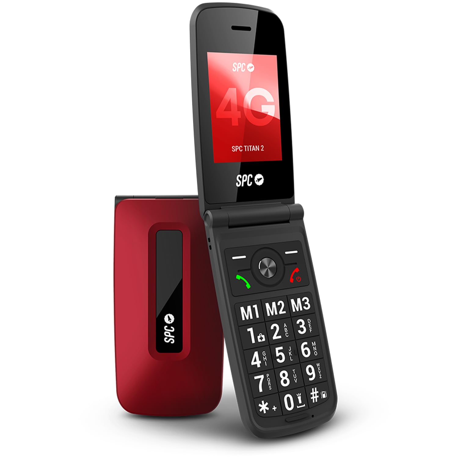 SPC TITAN 2 - Senior mobile phone, large keys, 4G, Red