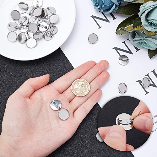UNICRAFTALE-30pcs-14mm-Round-Brooch-Pin-Blanks-Stainless-Steel-Brooch-Pin-Brooch-Bezel-Trays-Round-Base-Clasp-Lock-Pin-for-DIY-Jewelry-Making-Findings-Stainless-Steel-Color