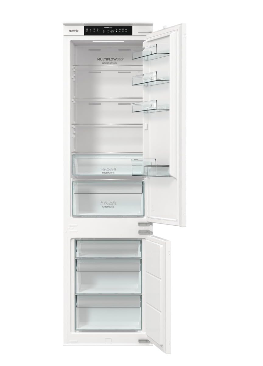 Gorenje NRKI517E41 Einbau-Kühl-Gefrierkombination, 177cm Nische, Schlepptürscharnier, 252 L(176L plus 76L), NoFrost, AdaptTech, SuperCool, ConvertActive, BxHxT: 54×177,2×54,5 cm, Weiß