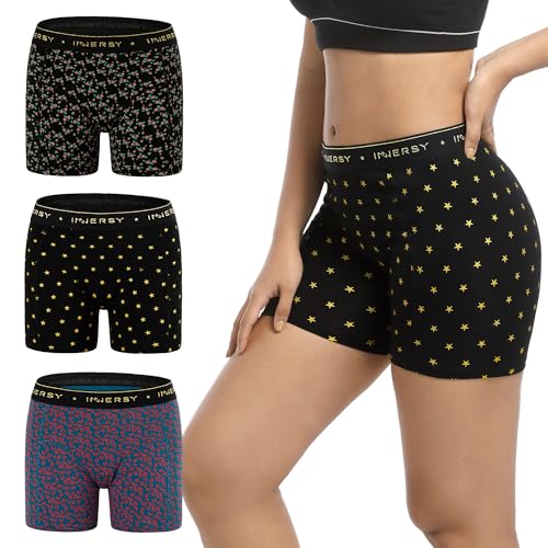 Catálogo de Braguitas y culottes para Mujer disponible en línea para comprar. 46 INNERSY Calzones de Algodón Tipo Bóxer para Mujer 4' Largo de la Entrepierna 3 Piezas(Flores,Mediano)