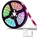 LED Strip 2m, SOLMORE LED Striscia LED a Batteria 2M 5050 RGB Strisce Dimmerabile IP65 Impermeabile per Festa Bar Decorazione…