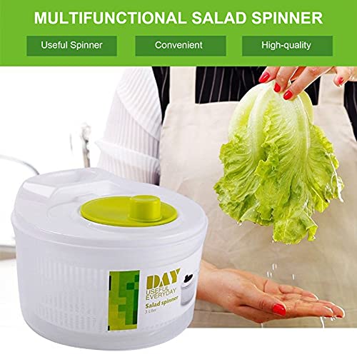 Moochy 3L Salad Spinner Manual Alface Spinner Secador de frutas e vegetais com alça giratória para s