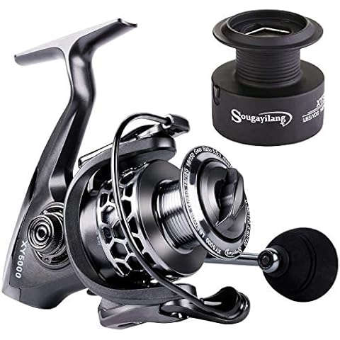 Carrete de pesca Sougayilang 13+1BB ultra suave con repuesto Spool Cover