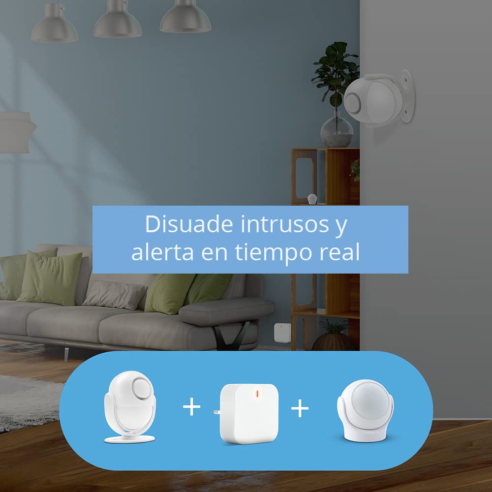 Metronic 495726 - Sirena Inteligente Wi-FI con Sensor de Movimiento inalámbrico Infrarrojos para casa, Oficina, Comercio, Alarma Sonora 100dB, Volumen Ajustable, función SOS