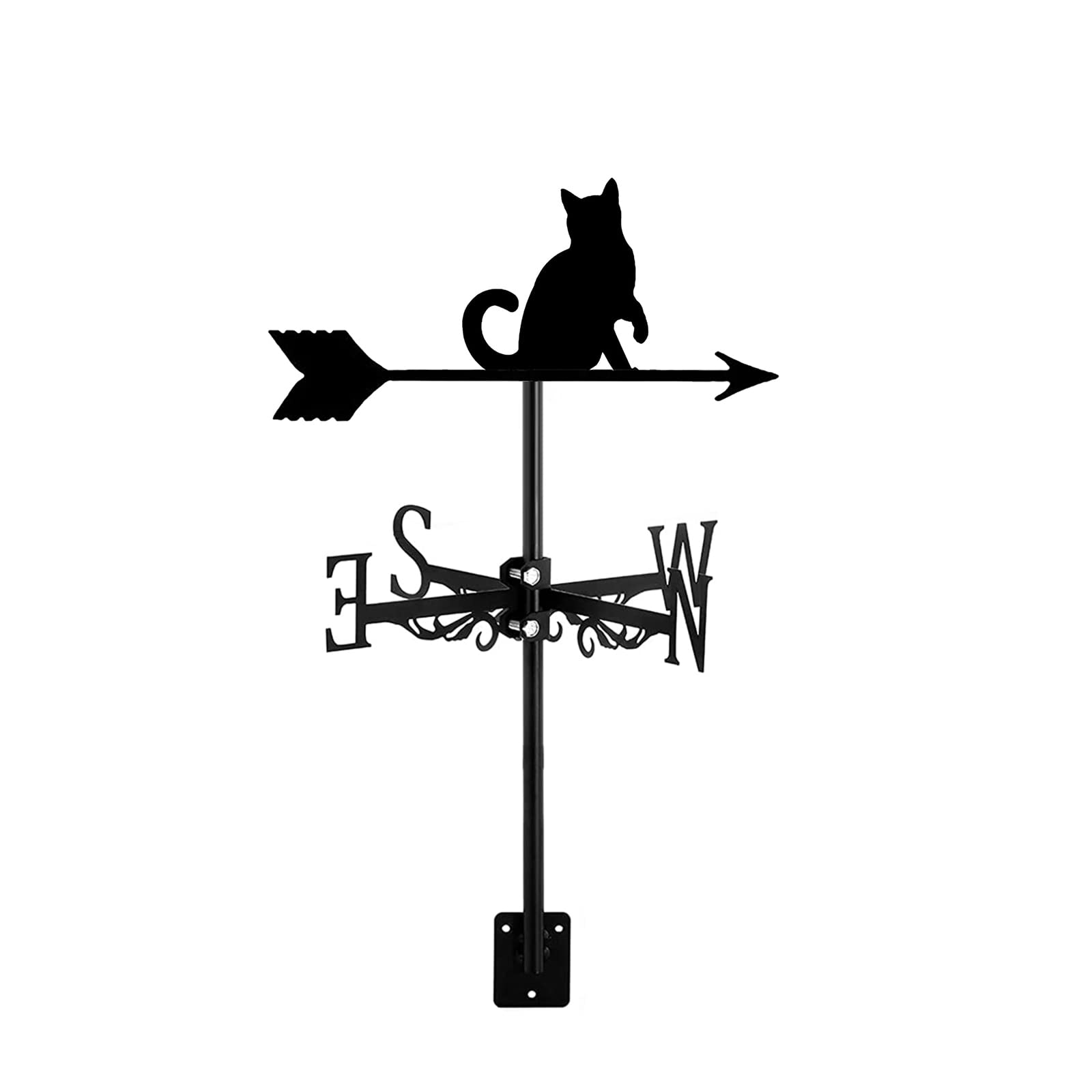 Girouette chat en acier inoxydable BrolEo pour toit et jardin