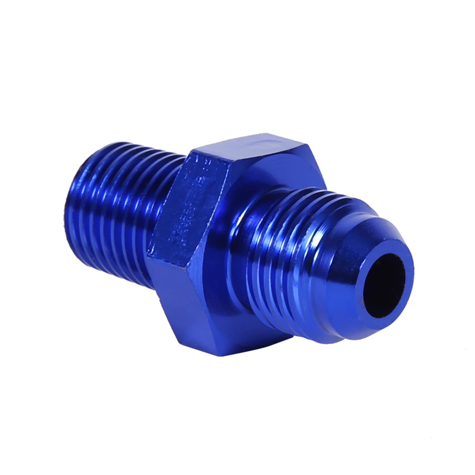 Adaptador de Montaje, Aluminio AN6 a NPT Accesorios de Combustible de 1/4 Adaptador Recto Accesorio Universal para Automóvil Azul