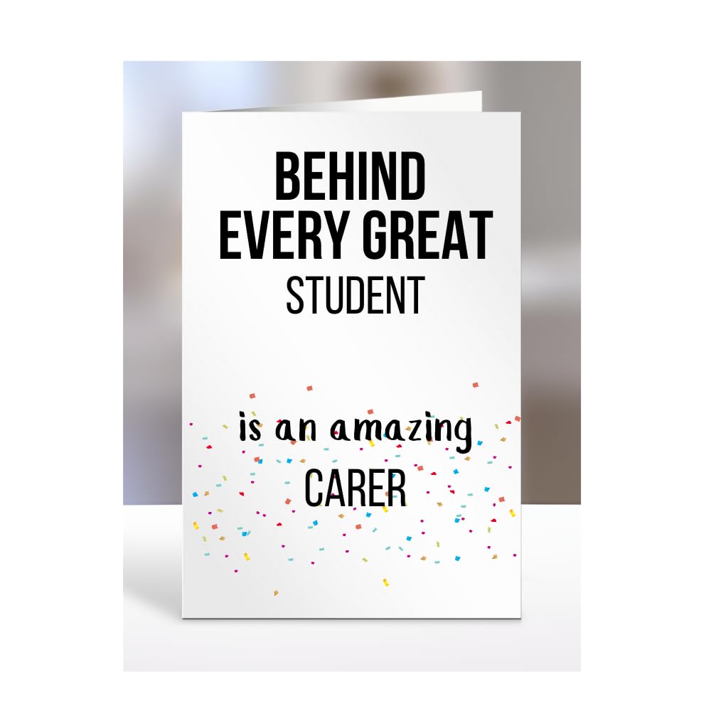 Birthday cards for Student from Carer, Gifts for Him, Her, Men, Women, Presents for Christmas, Behind Every Great An Amazing, Cute, A5-255c_44