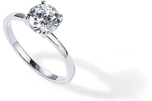 18K White Gold Moissanite Solitaire Engagement Ring