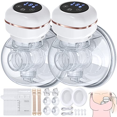 Image of 2 Pack Breast Pump, Wearable Breast Pump, Hands Free Breast Pump, Electric Breast Pump with 2 Mode & 9 Levels