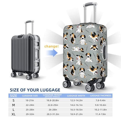 Funny Beagle Active Dog Print Luggage Covers For Suitcase,Elastic Washable & Stretchable Suitcase Covers For Luggage, Anti-Scratch - Fits 18-32 Inch Luggage-No Luggage Included4