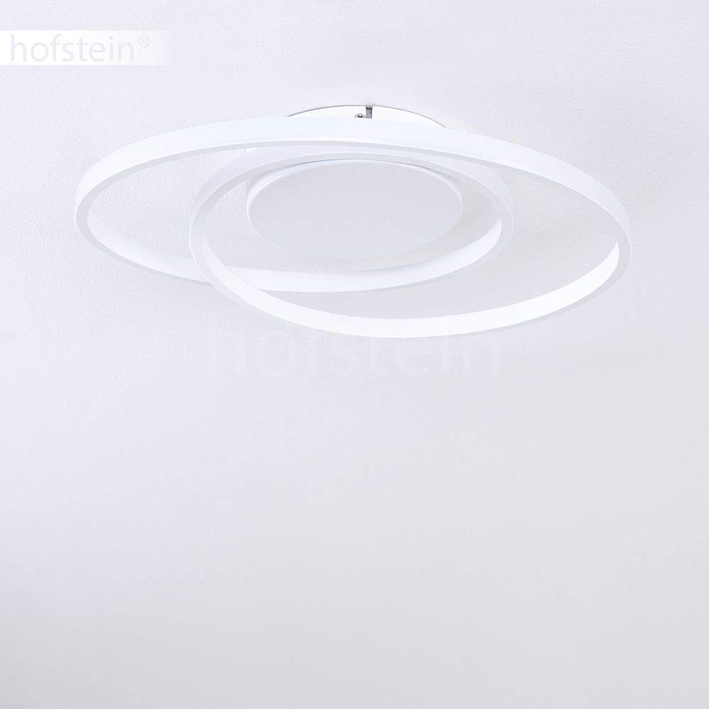 HOFSTEIN LED Deckenleuchte Leksund, dimmbare Deckenlampe aus Metall in Weiß mit Lichteffekt, dimmbar über Lichtschalter, max. 24 Watt, 2200 Lumen, 3000 Kelvin, Esszimmer, Wohnzimmer, Schlafzimmer