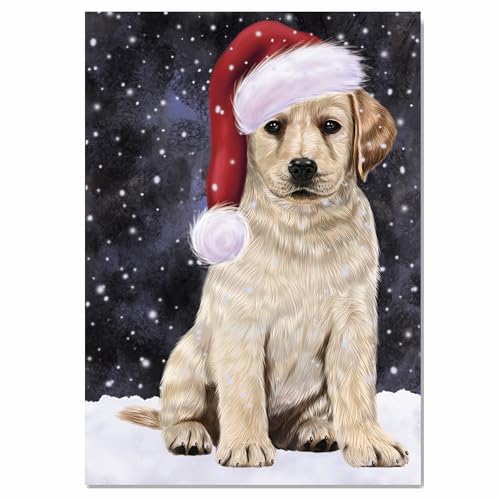 Let it Snow Black with Labrador Dogs Christmas Canvas Wall