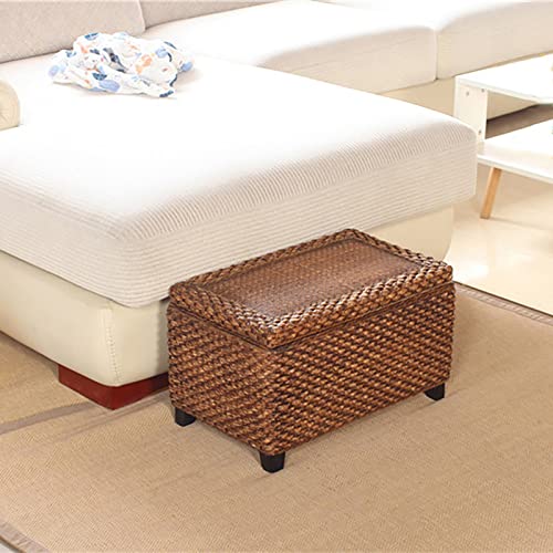 Générique banc ottoman de rangement en osier pour le salon