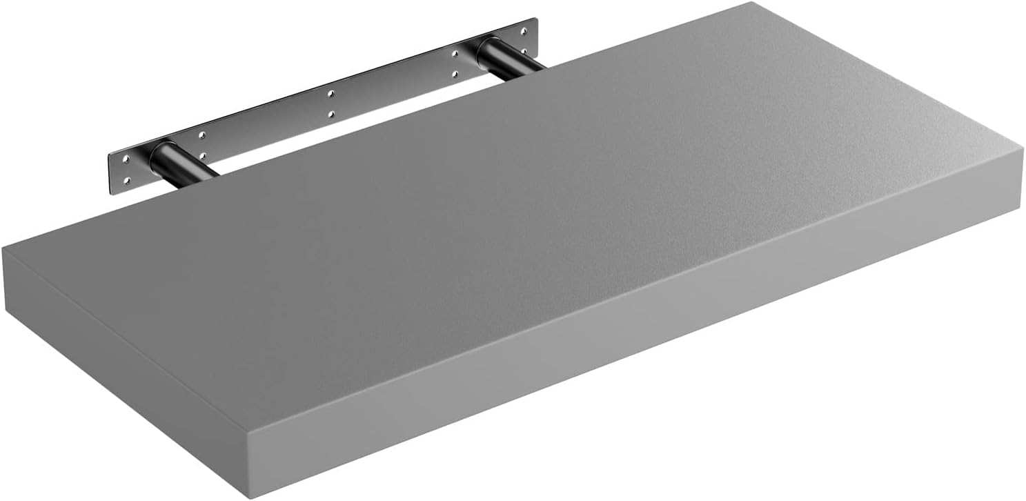 Lot De 3 Étagères Flottantes MDF Chêne Foncé 110 Cm - Charge 15 Kg, Support Inclus, Design Moderne