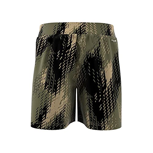 adidas Boy's Printed Shorts (Little Kids/Big Kids) Beige Tone/Black/Focus Olive MD (10-12 Big Kids)2